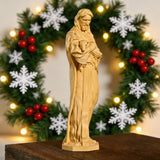 Jesus as the Good Shepherd Wooden Circular Sculpture: Desktop Decoration
