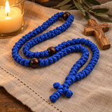 Handmade 100-Knot Christian Prayer Rope with Wooden Beads – Prayer & Daily Devotion