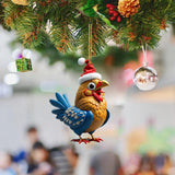 Creative Cute Animal Chicken Christmas Hanging Christmas Birds Car Hanging Home Christmas Tree Decorations - BGCOPPER