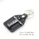 St.Benedict Guadalupe Miraculous Medal Keyrings Leather Car Key Chains - BGCOPPER