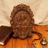 “St. Joseph & Child Jesus” Hand-Carved Wood Icon – A Timeless Christian Gift for Father’s Day & Faithful Homes