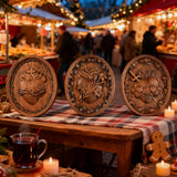 Sacred Family Three Sacred Hearts Wall Decoration Wood Sculpture