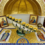 Jerusalem Skyline Hanukkah Menorah – Cloisonné Enamel Judaica Candle Holder