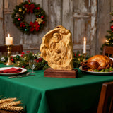 Southern European Boxwood Holy Family Blessing Ornament - Engraved with Your Surname