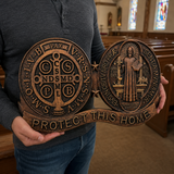 St. Benedict's Exorcism Medal Christian Wall Plaque - Best Christmas Gift - Christian gift presentation