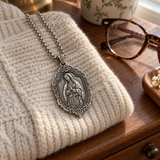 S925 Sterling Silver Our Lady of Guadalupe Prayer Pendant Necklace – Catholic Virgin Mary Medal