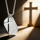 Lord’s Prayer Cross Dog Tag Necklace: Faith That Rides With You