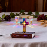 Floating Cross Bible LED Lamp: Suspended Faith, Illuminated Grace