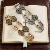 St. Benedict Stainless Steel Beaded Bracelet