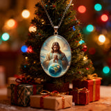 “Divine Jesus” Christian Necklace – A Symbol of Faith, Protection, and God’s Universal Love