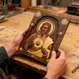 Sacred Heart Wood Carvings: Jesus & Mary, Handcrafted Tokens of Divine Love