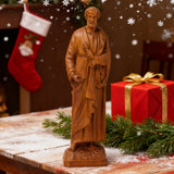 St. Peter Boxwood Sculpture Hand-Carved Apostle Figure | Your Spiritual Companion in Faith & Restoration