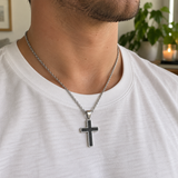 Modern Cross Pendant Necklace – Titanium Steel Christian Necklace for Men