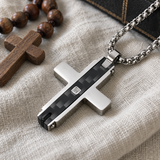 Modern Carbon Fiber Cross Necklace – A Bold Symbol of Faith & Strength