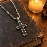 Modern Cross Pendant Necklace – Titanium Steel Christian Necklace for Men