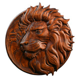 Round Lion Seal Wooden Wall Decoration - BGCOPPER