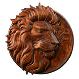 Round Lion Seal Wooden Wall Decoration - BGCOPPER