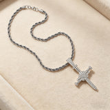 Iced Nail Cross Pendant Necklace – Faith, Strength & Dazzling Luxury