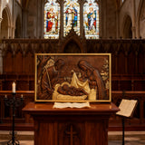 Krippe Holz geschnitzte Plakette, religiöses Wand dekor, Weihnachts geschenk