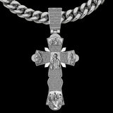 Gold-Plated Copper Crucifix Pendant with Jesus Christ and Religious Figures - BGCOPPER