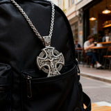 Double-Sided Silver Crucifix and St. Michael Pendant - gift presentation