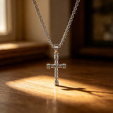 Men’s Twisted Rope Cross Necklace – Faith, Strength & Modern Devotion