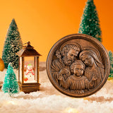 Holy family wood carving plaque - Best wall decor for home - BGCOPPER