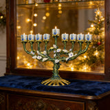 Vintage Vine & Flower 9-Branch Jewish Menorah