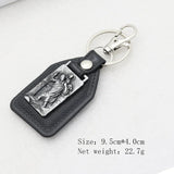 St.Benedict Guadalupe Miraculous Medal Keyrings Leather Car Key Chains - BGCOPPER
