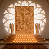 Handcarved Beechwood Crucifix Relief — Let His Sacrifice Settle Into Your Days