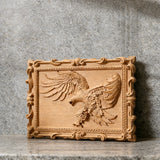 Hand-Carved Beech Wood Eagle Art: For the Bold & Spirited - size and finish detail