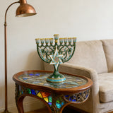 Hanukkah Hand-Painted Menorah: Illuminate the Jewish People's Covenant of Light with Artisan Brushstrokes