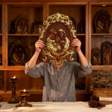 Bgcopper Holy family Nativity Wood Carving Gift Religious Family Wall Decor