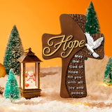 Ornate "Love" "Faith" "Hope" Wooden Cross, Solid Wood Cross - BGCOPPER