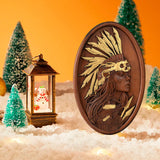 Native American Indian woman natural wood carving decoration, native day gift - BGCOPPER
