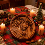 "Jesus with the Crown of Thorns" Beechwood Carved Icon | A Concrete Testimony of Redemption - Christian gift presentation
