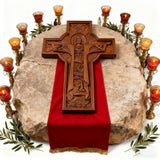 Bgcopper Ascension of Jesus wood carving cross