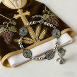 St. Benedict Stainless Steel Beaded Bracelet