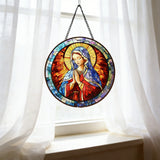 Our Lady Stained Glass Suncatcher: A Radiant Tribute to Mary