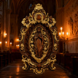 Hand-Carved Our Lady of Grace Wooden Icon: A Christian Symbol of Mary’s Devotion