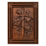 Rose and Sword Wooden Wall Decoration - BGCOPPER