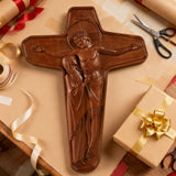 šÆļø Joan of Arc Cross Wood Carving ā Our Lady of Sorrows / Crucifix
