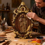 St. Jude Wooden Religious Icon Wall Artwork - Patron Saint of Despair in Troubled Times