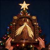 The Sacred Heart and Divine Mercy Jesus Christ Wood Wall Plaque