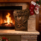 Handcrafted Solid Wood Wall Art - Commemorating the Second Amendment