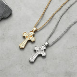 Iced Baguette & Round CZ Cross Pendant Necklace – Faith, Luxury & Statement Style