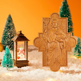 God Shepherd Religious Gift Wood Carving Cross Christian Wall Art - BGCOPPER