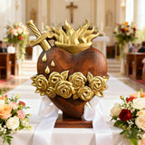 Holy Family Three Sacred Hearts Wooden Wall Decoration