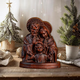 Holy Family Round Wooden Tabletop Ornament - BGCOPPER