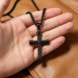 Men’s Twisted Rope Cross Necklace – Faith, Strength & Modern Devotion
